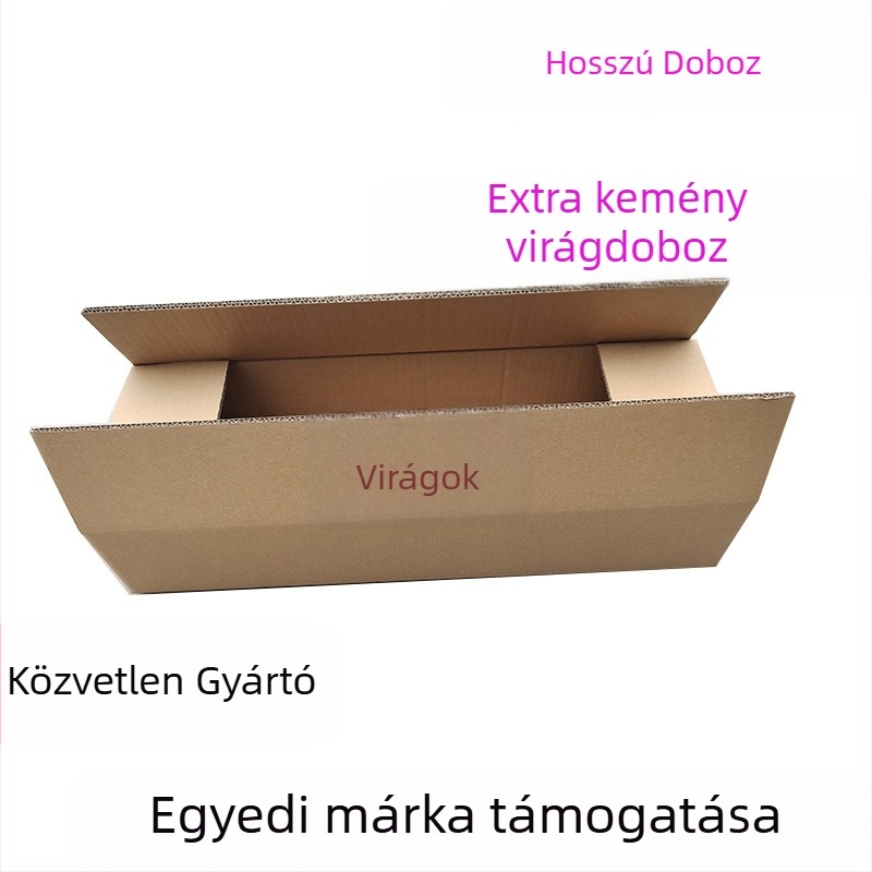 Hajlított Kraft karton virágdobozt testreszabható logóval, nettó 0,5 kg, 250 gsm, ajándék-, általános és logisztikai csomagoláshoz