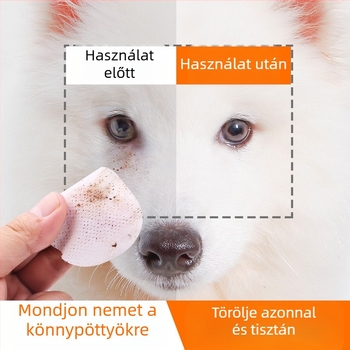 Állatbarát szemkörüli nedves kendő macskáknak és kutyáknak, könnypárkányok eltávolítása, papírtörlő alapanyagból