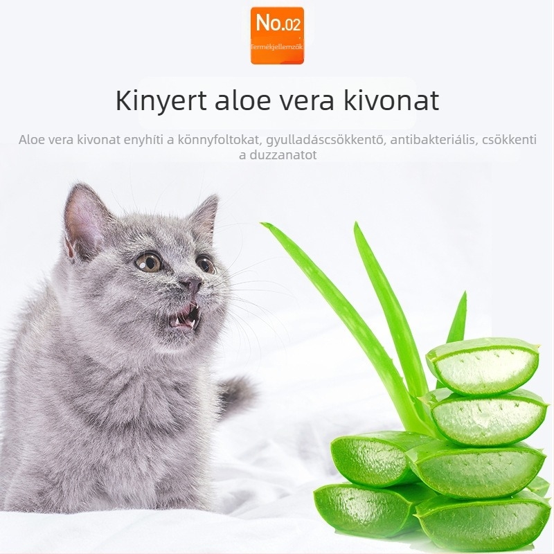 Állatbarát szemkörüli nedves kendő macskáknak és kutyáknak, könnypárkányok eltávolítása, papírtörlő alapanyagból