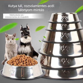 Hawor rozsdamentes acél kutyatál, csúszásmentes, kilökődés elleni védelem, vastagabb dizájn