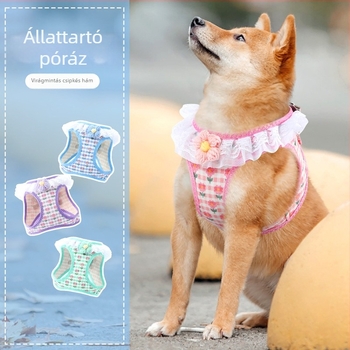 Macska mellény pórázzal — szakadásálló kivitelezés, poliészter (Anyag: Poliészter; Macskák számára; Márka: Pomelo Fruit)