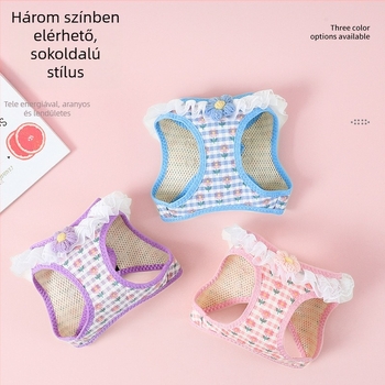 Macska mellény pórázzal — szakadásálló kivitelezés, poliészter (Anyag: Poliészter; Macskák számára; Márka: Pomelo Fruit)