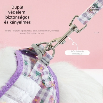 Macska mellény pórázzal — szakadásálló kivitelezés, poliészter (Anyag: Poliészter; Macskák számára; Márka: Pomelo Fruit)