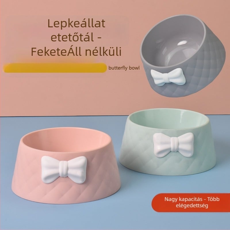 Műanyag dupla tál kutyáknak és macskáknak, étel- és víz tál