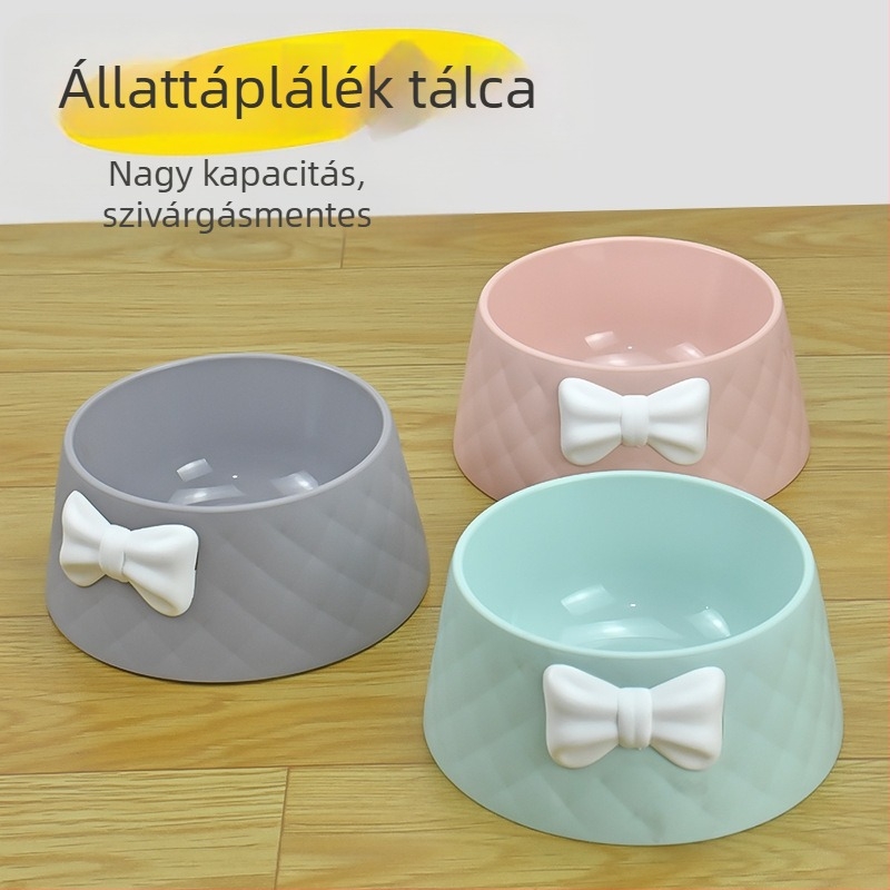 Műanyag dupla tál kutyáknak és macskáknak, étel- és víz tál