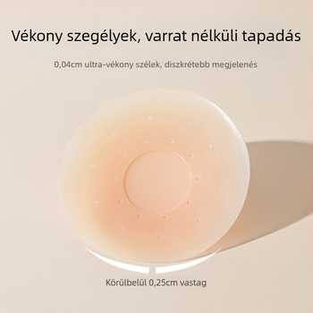 Vékony szilikon mellbimbó betét perforált kialakítással, lélegző, öntapadós, láthatatlan, varrás nélküli ruhákhoz