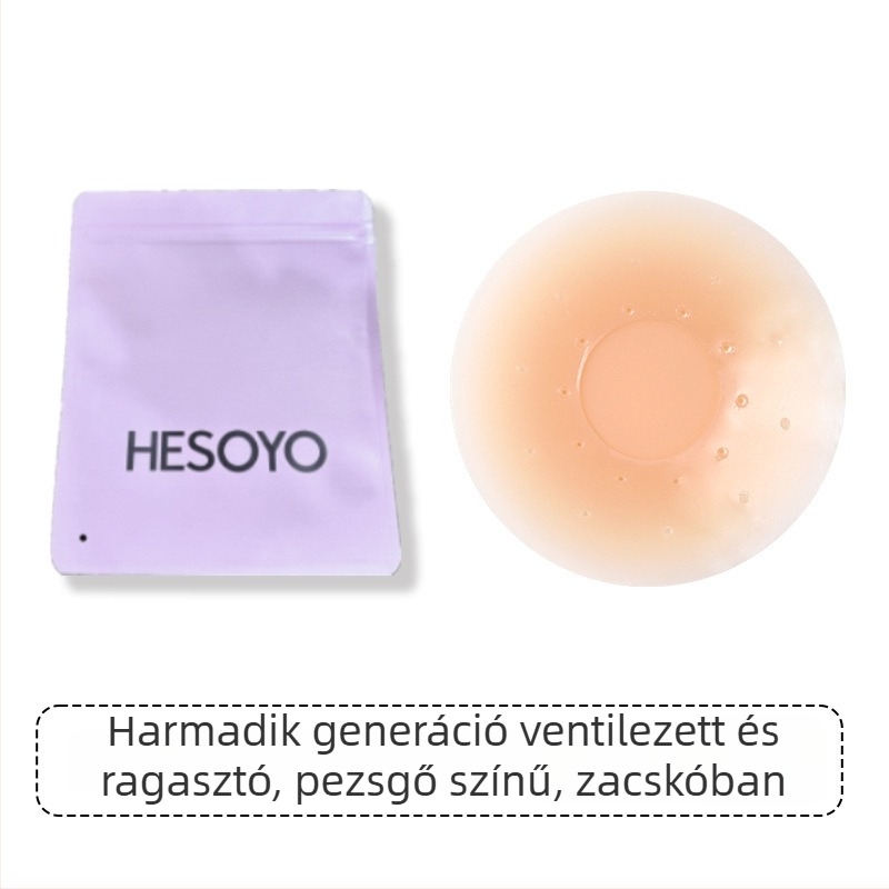 Vékony szilikon mellbimbó betét perforált kialakítással, lélegző, öntapadós, láthatatlan, varrás nélküli ruhákhoz