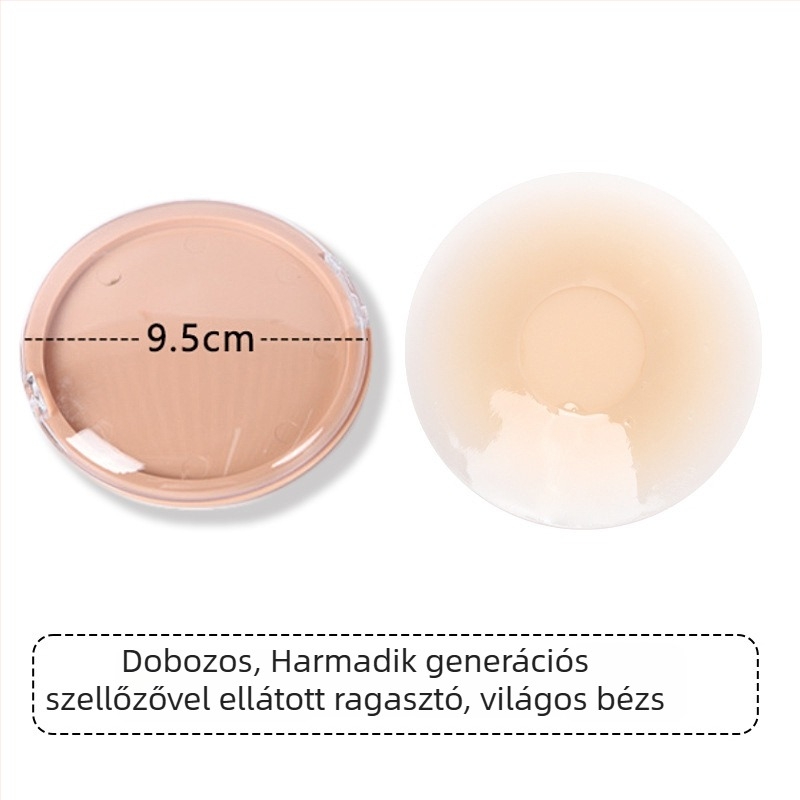 Vékony szilikon mellbimbó betét perforált kialakítással, lélegző, öntapadós, láthatatlan, varrás nélküli ruhákhoz