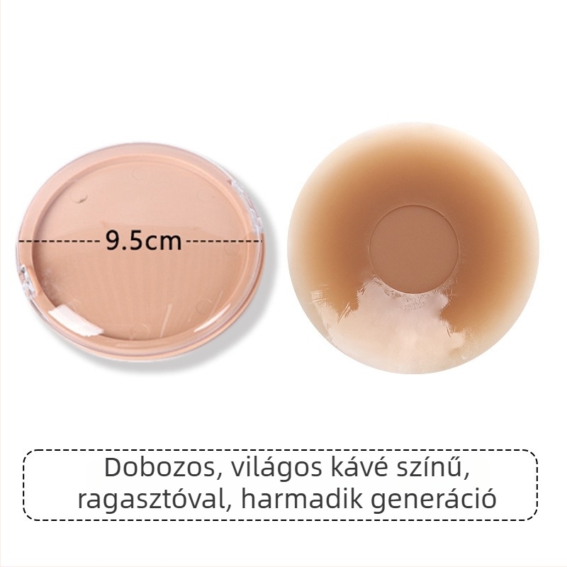 Vékony szilikon mellbimbó betét perforált kialakítással, lélegző, öntapadós, láthatatlan, varrás nélküli ruhákhoz
