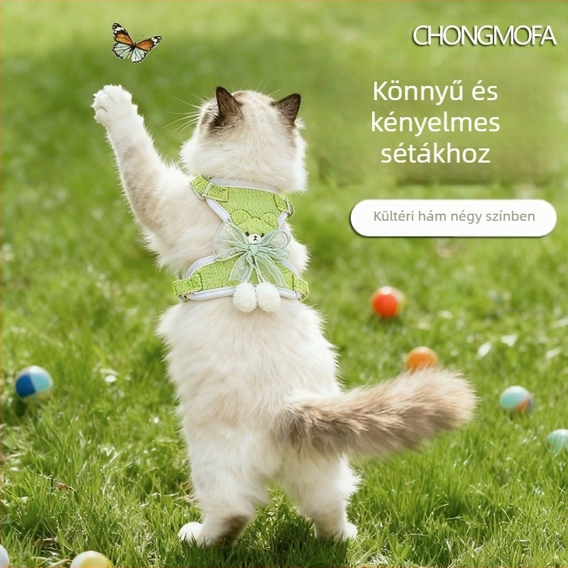 Kis testű kutyák mellény-heveder, poliészter, nem visszahúzható póráz sétákhoz