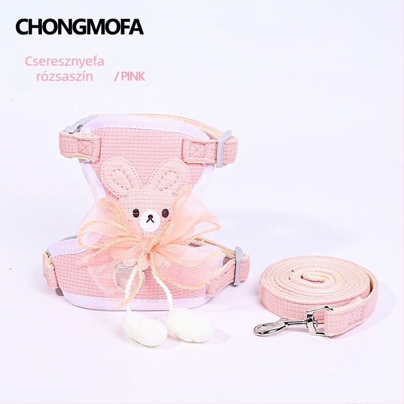 Kis testű kutyák mellény-heveder, poliészter, nem visszahúzható póráz sétákhoz