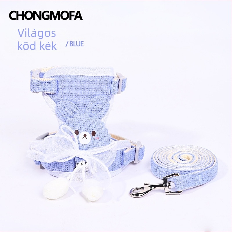 Kis testű kutyák mellény-heveder, poliészter, nem visszahúzható póráz sétákhoz