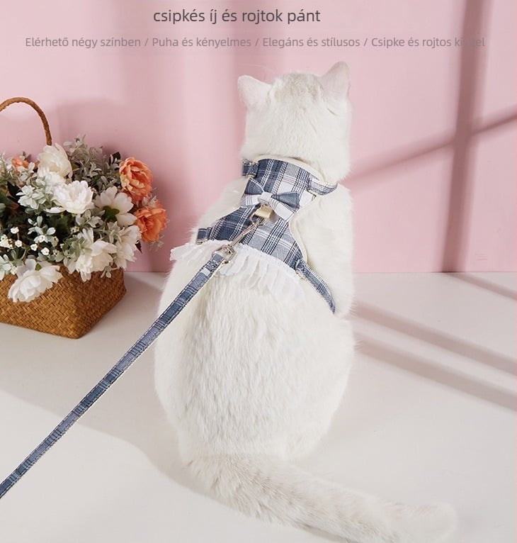 Macska hám, mellény-stílusú, anyag: szövet, márka: Do ha ha Meow, vontatószíj, macskáknak