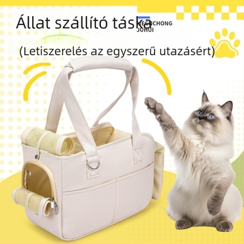 Kisállatok sétatáshoz használható táska — nylon anyag, egyszínű mintázat, közepes merevség