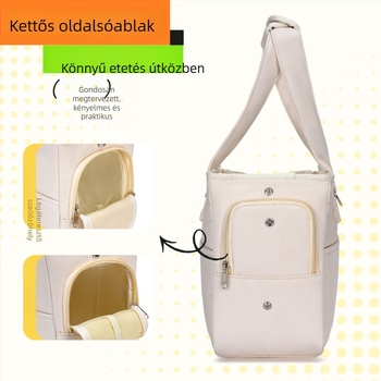Kisállatok sétatáshoz használható táska — nylon anyag, egyszínű mintázat, közepes merevség
