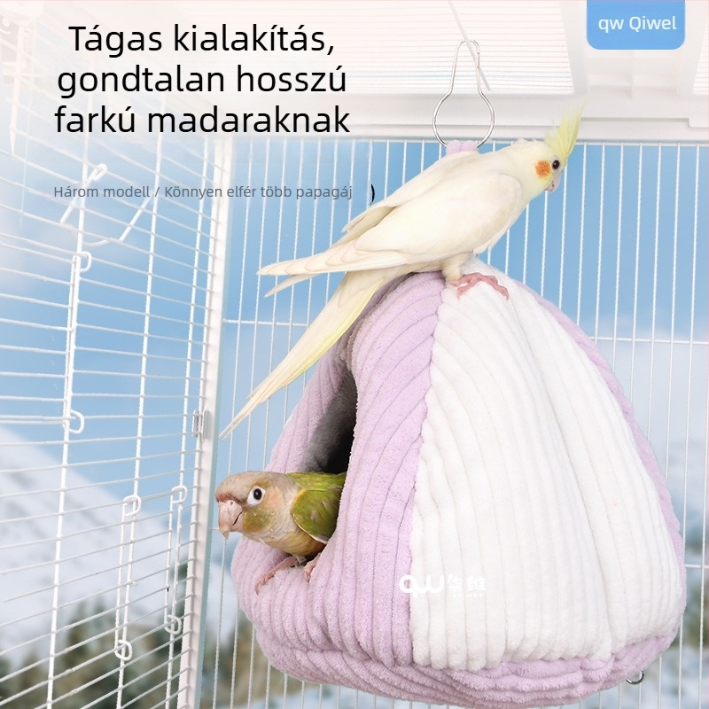 Téli textil odú hörcsögök és kis madarak számára, ovális alakú, megőrzi a meleget