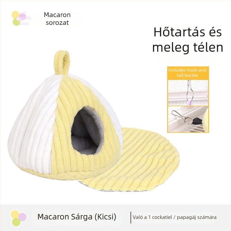 Téli textil odú hörcsögök és kis madarak számára, ovális alakú, megőrzi a meleget