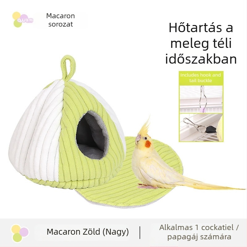 Téli textil odú hörcsögök és kis madarak számára, ovális alakú, megőrzi a meleget