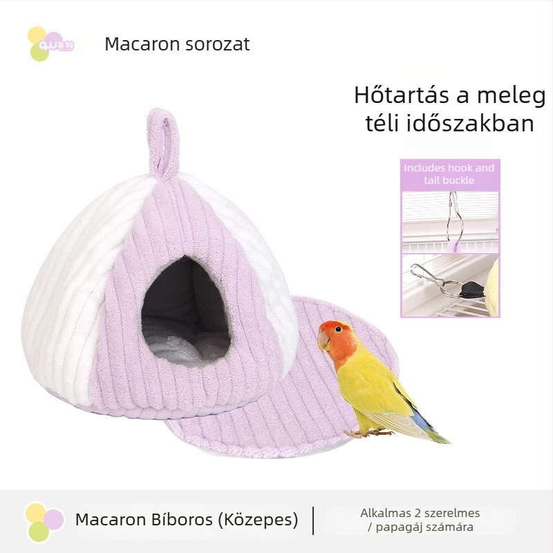 Téli textil odú hörcsögök és kis madarak számára, ovális alakú, megőrzi a meleget