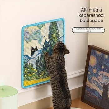 Sisal macska kaparó tábla – falra szerelhető, kopásálló, szálak kihullása nélkül, japán stílusú