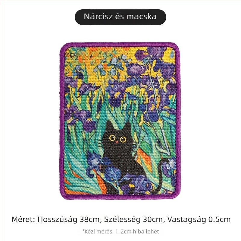 Sisal macska kaparó tábla – falra szerelhető, kopásálló, szálak kihullása nélkül, japán stílusú