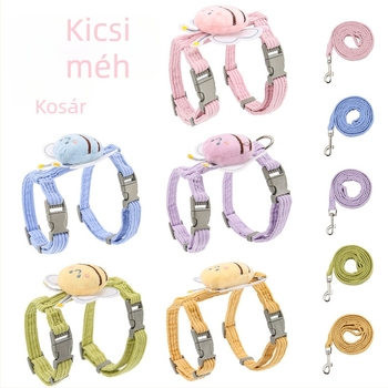 Macska hám és póráz, I-alakú kialakítás, kiszabadulás elleni, poliészter