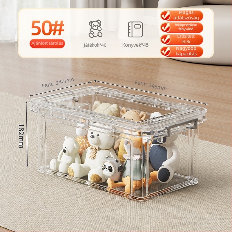 PP tároló doboz, 30–40 L, kerekekkel, hordozható, egyszerű modern dizájn