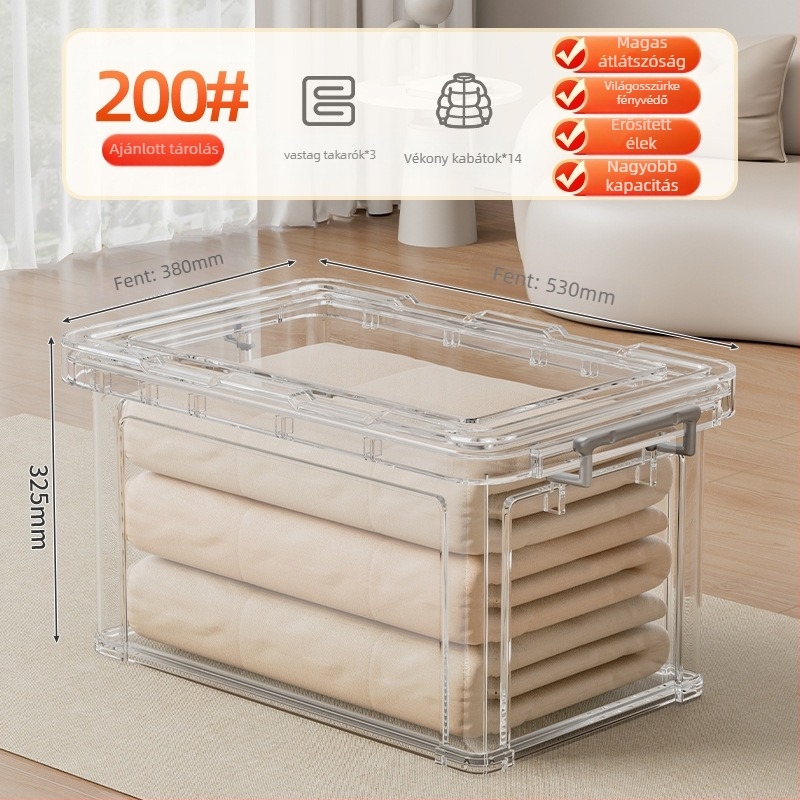 PP tároló doboz, 30–40 L, kerekekkel, hordozható, egyszerű modern dizájn