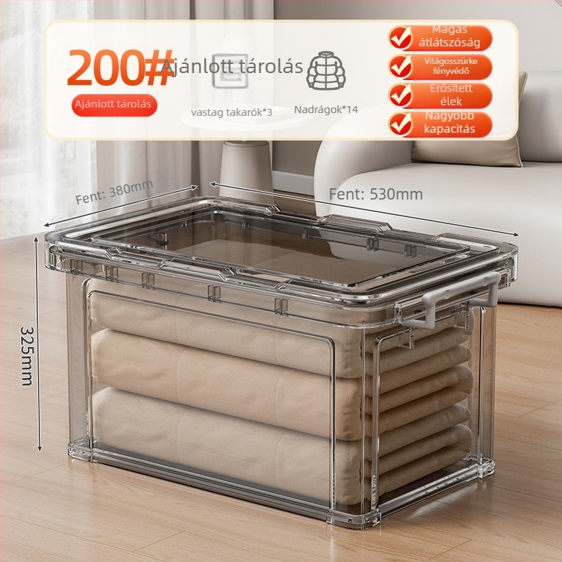 PP tároló doboz, 30–40 L, kerekekkel, hordozható, egyszerű modern dizájn