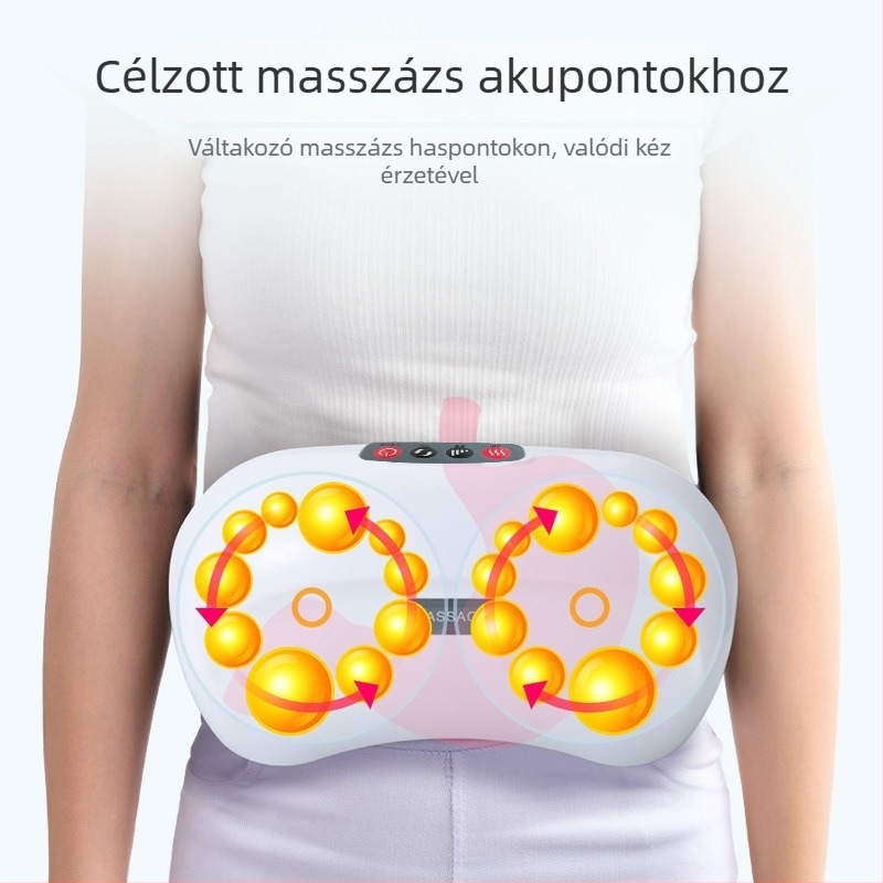 F5 Otthoni hasmasszírozó kettős korongokkal, technikák: forró kompresszió és dagasztás, hálózati tápegység, gombos vezérlés, intelligens időzítés