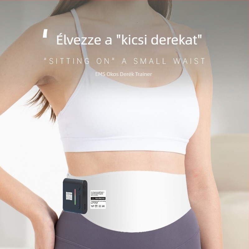 EMS mikroárammal működő hasi formázó öv vibrációs masszázzsal és meleg nyomással — USB tápegység, állítható intenzitás, 5–7 masszírozófej, Tomorrow's beauty