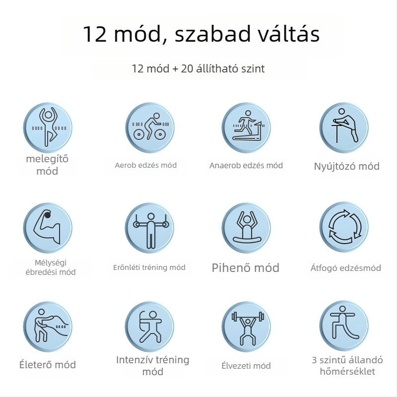 EMS mikroárammal működő hasi formázó öv vibrációs masszázzsal és meleg nyomással — USB tápegység, állítható intenzitás, 5–7 masszírozófej, Tomorrow's beauty