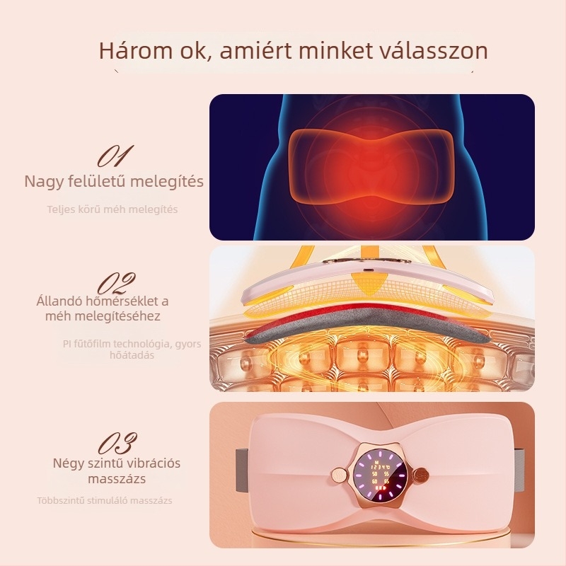 Töltéses infravörös fűtéses masszázsöv Ng-708, 4 sebesség, 50–65°C, 410 g