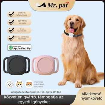 Állatlokátor - modell Y14, Bluetooth 5.0, 200 mAh akkumulátor, méretek 45×32×10 mm, iOS-kompatibilis