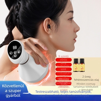 Meridián masszírozó rezgéses és hő funkcióval, modell pk6103; újratölthető; alkalmas nyakra, hátra, derékra, lábakra és felkarra; gombos vezérlés; tömeg 300 g; tartalmaz utasításokat és esszenciális olajokat