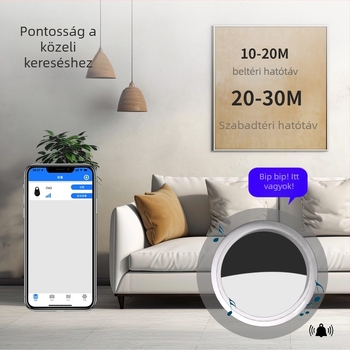 Körkörös Bluetooth háziállat-kereső, YU-18, iOS-kompatibilis, Bluetooth interfész, akkumulátor 240, kétirányú értesítés