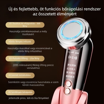 Mikroáramú arcmasszírozó, USB töltés, beépített 500–800 mAh akkumulátor, hordozható, otthoni használatra