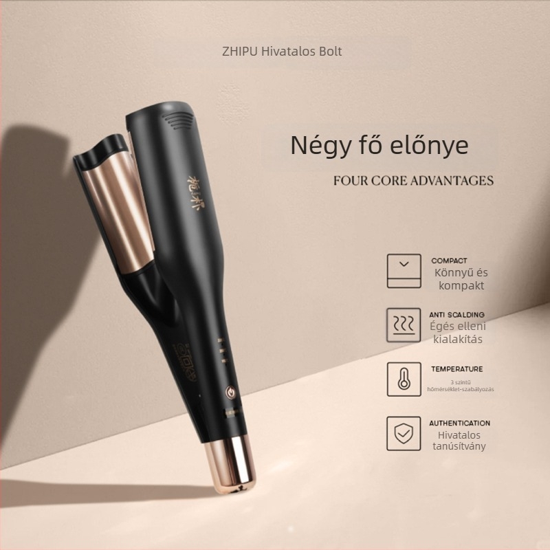 Gardenia hajgöndörítő vas, mély U görbült hengergomb, 16–20 mm átmérő, környezetbarát ötvözet, vezetékes 50W, 220V, egyfokozatú hőmérsékletszabályozás