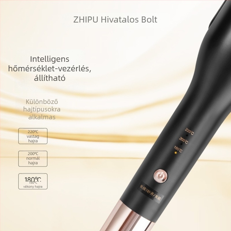 Gardenia hajgöndörítő vas, mély U görbült hengergomb, 16–20 mm átmérő, környezetbarát ötvözet, vezetékes 50W, 220V, egyfokozatú hőmérsékletszabályozás
