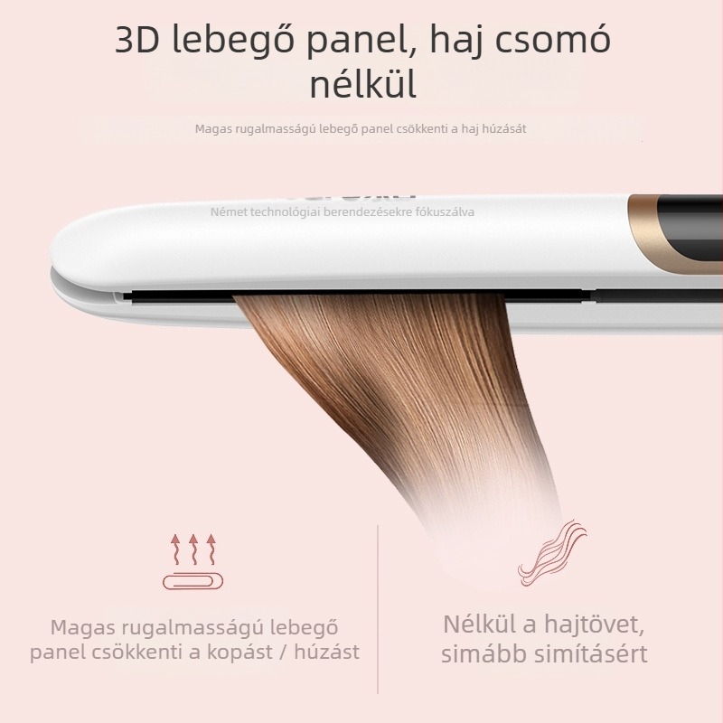 Kétfunkciós hajvasaló és göndörítő, otthoni használatra, négy hőmérséklet-beállítás, kerámiabevonatú hengertárcsa, 21–30 mm átmérő, 40 W, 220 V