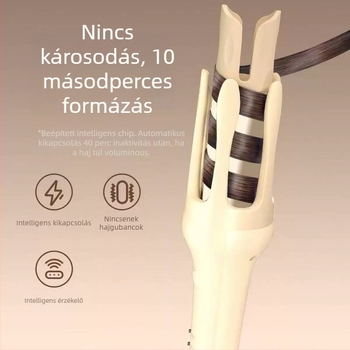 Automata göndörítővas hajhoz turmalin-kerámiás fűtőelemmel, kábeles áramellátás, hőmérséklet-szabályozás: 1 szint, 34 W, 220 V