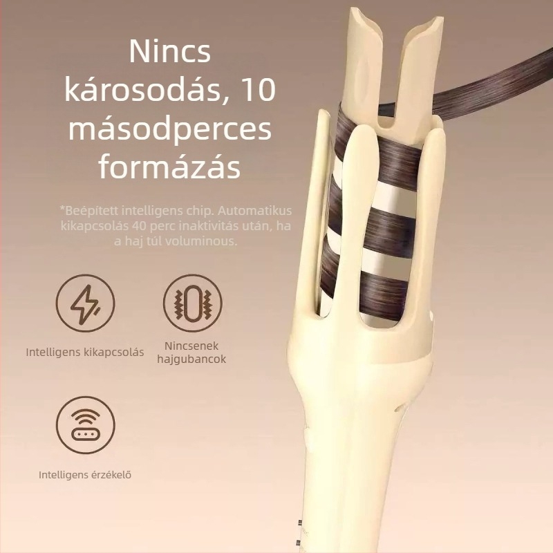 Automata göndörítővas hajhoz turmalin-kerámiás fűtőelemmel, kábeles áramellátás, hőmérséklet-szabályozás: 1 szint, 34 W, 220 V