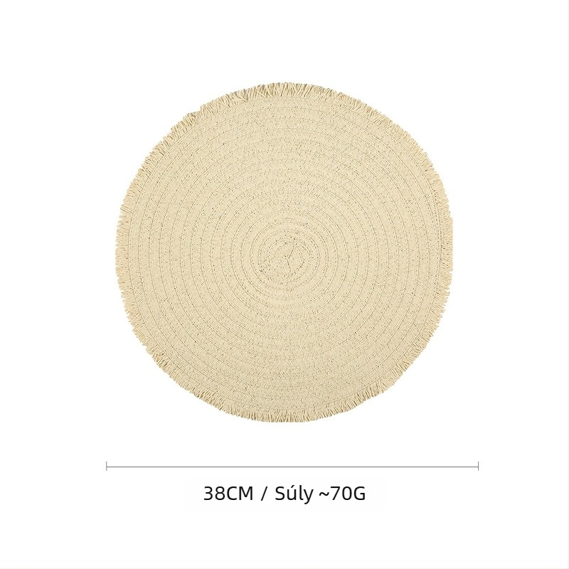 Kötött papírtálaló asztalhoz – környezetbarát, hőszigetelő, égésbiztos, dekoratív; anyag: papír; minta: egyszínű; forma: kör, négyzet, szabálytalan; biológiailag lebontható