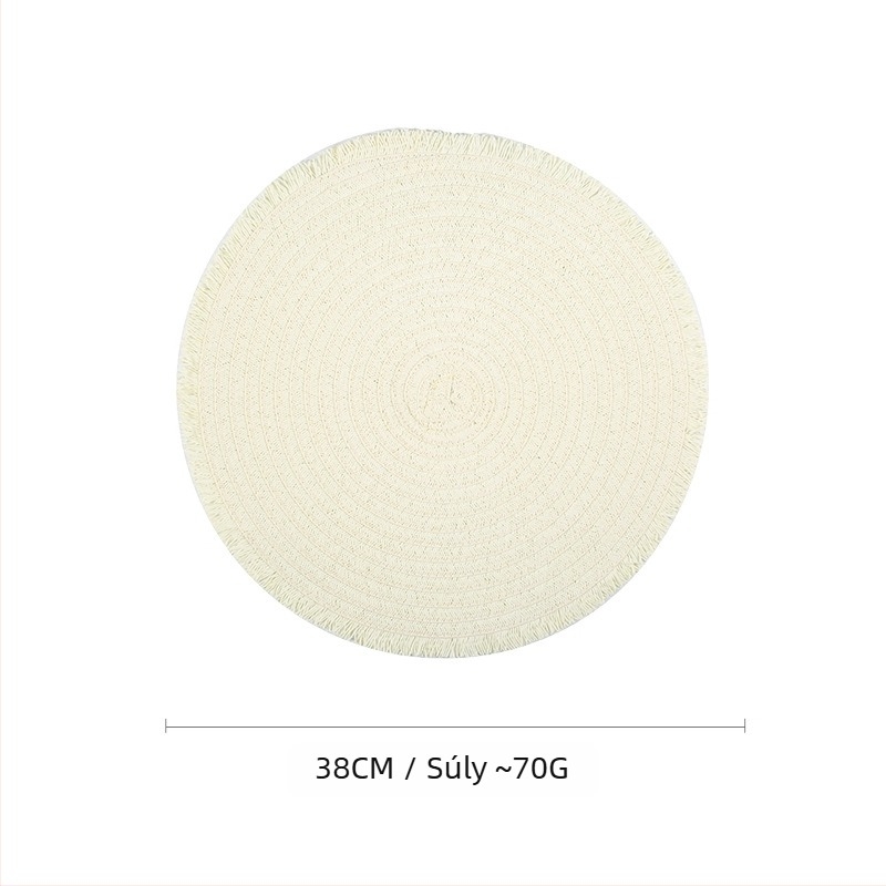 Kötött papírtálaló asztalhoz – környezetbarát, hőszigetelő, égésbiztos, dekoratív; anyag: papír; minta: egyszínű; forma: kör, négyzet, szabálytalan; biológiailag lebontható