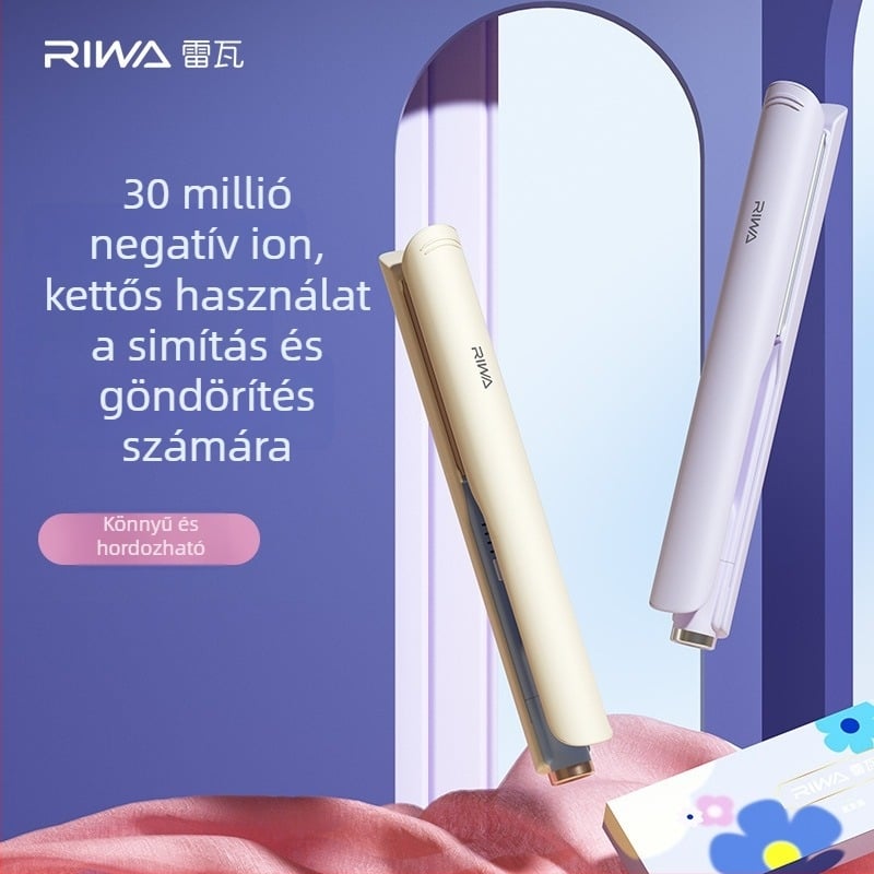 Kétfunkciós hajformázó készülék göndörítésre és haj egyenesítésére, kerámia bevonatú fűtőlemezekkel, 21–30 mm átmérőjű hengert, 220 V, 30 W