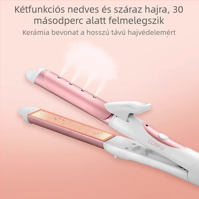 Koji kettős funkciójú hajvasaló és göndörítő titán bevonattal, 21–30 mm-es átmérőjű hengő, kábelről üzemelő AC, állítható hőmérséklet, 42 W