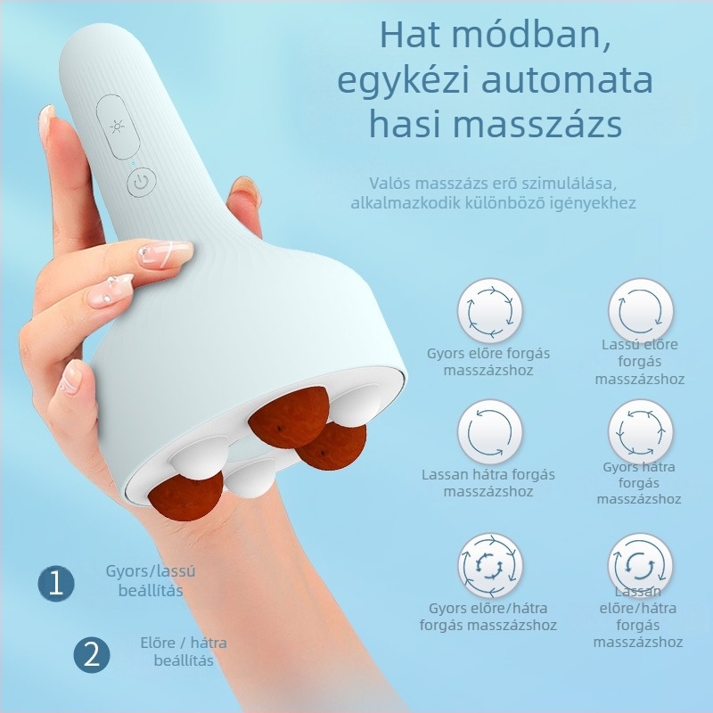 Bianstone hasi masszírozó készülék, gyúró funkcióval, beépített lítium akkumulátor, gombos vezérlés, 6 mód + piros fény, súly 369 g