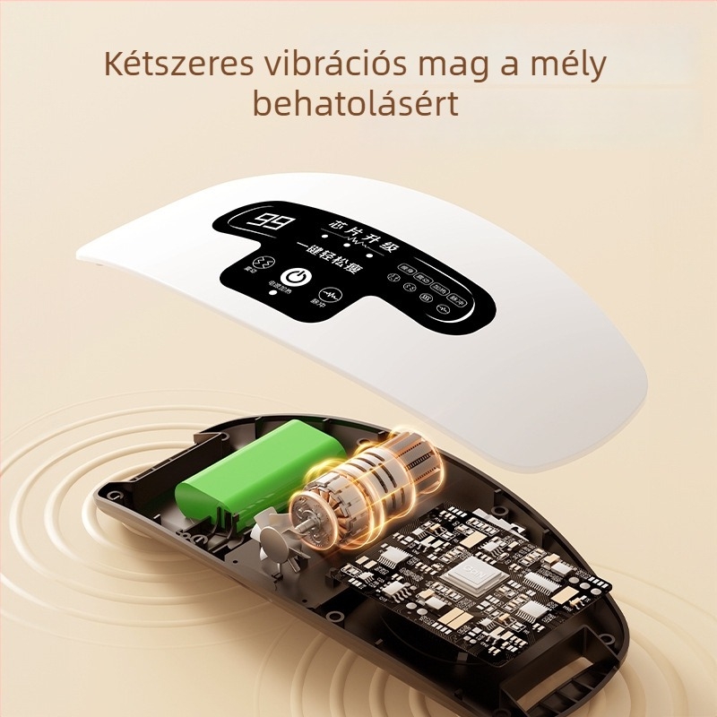 Derék- és hasi masszírozó öv — feltölthető, mechanikus vezérlés, 3 fokozat, vibráció és meleg tömörítés, legfeljebb 4 masszázsfej