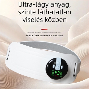 EMS pulzáló masszázsöv USB-tápellátással, mechanikus vezérlés, melegítő tömörítés, legfeljebb 4 masszírozófej, folyamatosan változó áttétel
