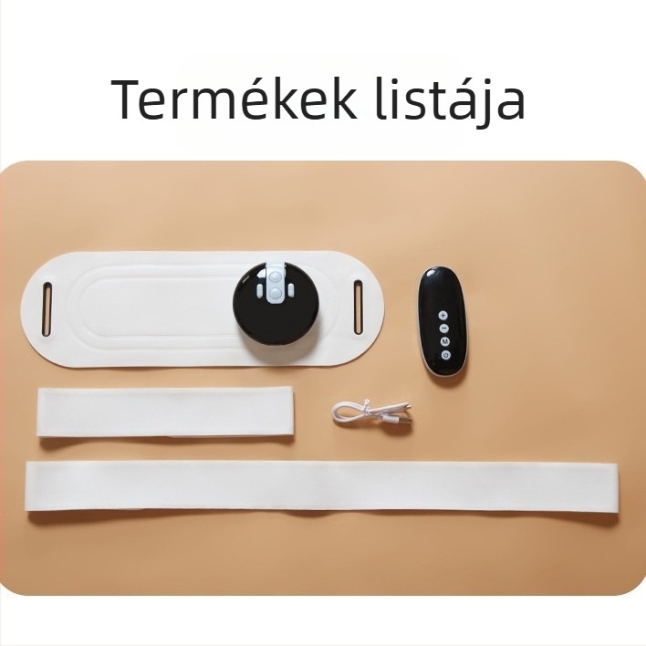 EMS pulzáló masszázsöv USB-tápellátással, mechanikus vezérlés, melegítő tömörítés, legfeljebb 4 masszírozófej, folyamatosan változó áttétel
